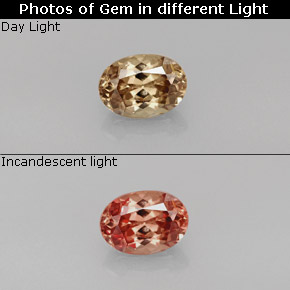 Granate con cambio de color multicolor natural de 1,17 ct, corte óvalo, VVS-VS