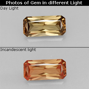 Granate con cambio de color multicolor natural de 1,28 ct, corte esmeralda, VS
