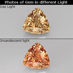 Granate con cambio de color multicolor natural de 0,86 ct, trillón, VS