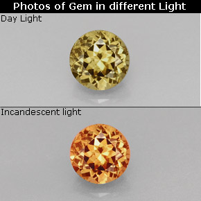 Granate con cambio de color multicolor natural de 0,96 ct, corte redondo, VS