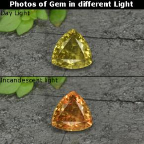 Granate con cambio de color amarillo natural de 0,70 ct, trillón, VS
