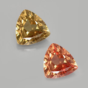 Granate que cambia de color Marrón naranja dorado natural de 0.79 ct, Trillón, VS