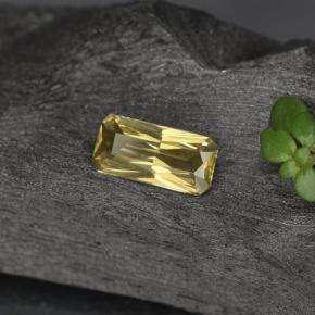 Granate con cambio de color amarillo natural de 0,60 ct, corte esmeralda, VVS-VS