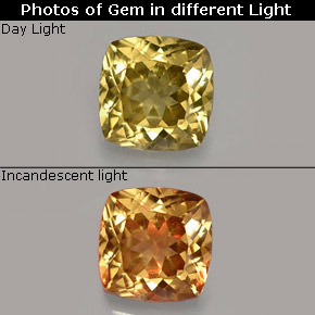 Granate con cambio de color cambio de color natural de 0,76 ct, corte cojín, VS