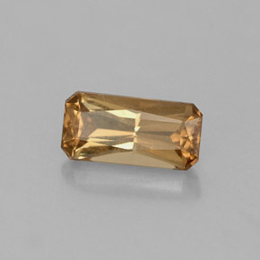 Granate que cambia de color Marrón naranja dorado natural de 0.75 ct, corte esmeralda, VVS-VS
