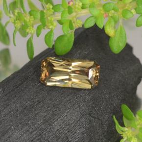 Granate con cambio de color dorado natural de 0,66 ct, corte esmeralda, VVS-VS