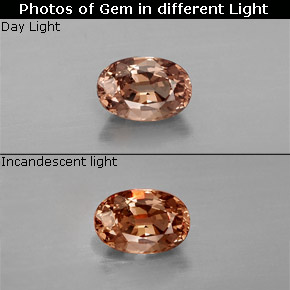 Granate con cambio de color cambio de color natural de 0,77 ct, corte óvalo, VVS-VS
