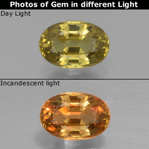 Granate con cambio de color multicolor natural de 0,66 ct, corte óvalo, VVS-VS
