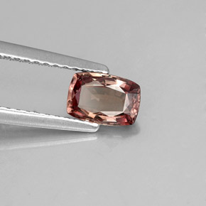 Granate con cambio de color marrón natural de 0,76 ct, corte cojín, VVS-VS