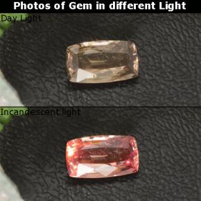 Granate con cambio de color multicolor natural de 1,20 ct, corte cojín, VVS-VS