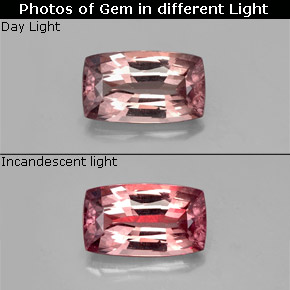 Granate con cambio de color cambio de color natural de 1,34 ct, corte cojín, VS