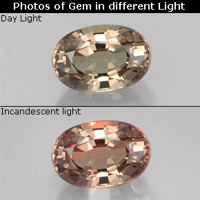 Granate con cambio de color cambio de color natural de 0,79 ct, corte óvalo, VVS