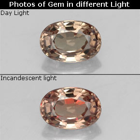 Granate con cambio de color multicolor natural de 0,70 ct, corte óvalo, VVS