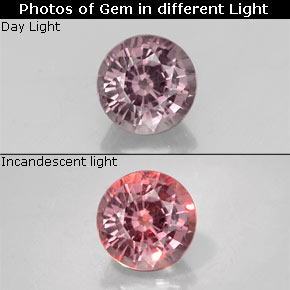 Granate con cambio de color multicolor natural de 0,71 ct, corte redondo, VVS-VS