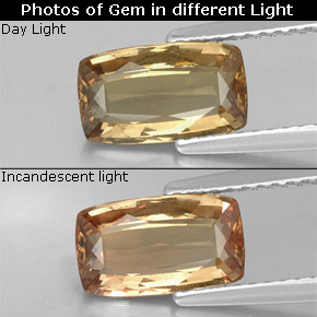 Granate con cambio de color multicolor natural de 1,77 ct, corte cojín, VS-SI