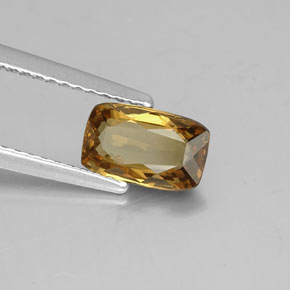 Granate con cambio de color dorado natural de 1,11 ct, corte cojín, VVS-VS