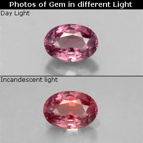 Granate con cambio de color multicolor natural de 0,61 ct, corte óvalo, VS