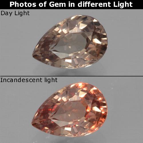 Granate con cambio de color amarillo natural de 0,48 ct, en forma de pera, VVS-VS
