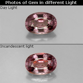 Granate con cambio de color multicolor natural de 0,62 ct, corte óvalo, VVS-VS