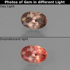 Granate con cambio de color cambio de color natural de 0,55 ct, corte óvalo, VS-SI