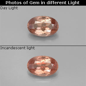 Granate con cambio de color multicolor natural de 0,55 ct, corte óvalo, VS-SI