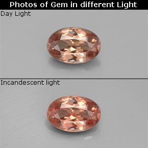 Granate con cambio de color cambio de color natural de 0,55 ct, corte óvalo, VS
