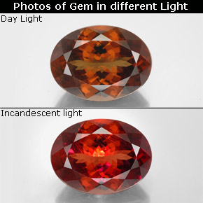 Granate con cambio de color multicolor natural de 11,34 ct, corte óvalo, VS-SI