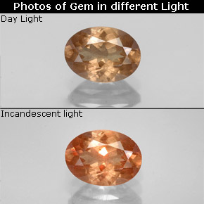 Granate con cambio de color marrón natural de 1,07 ct, corte óvalo, VS-SI