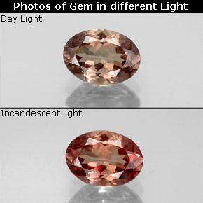 Granate con cambio de color marrón natural de 1,10 ct, corte óvalo, VS