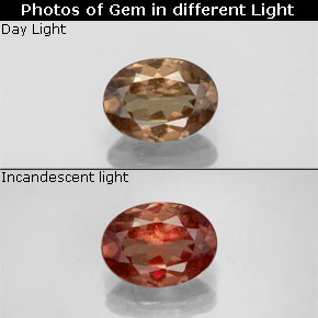 Granate con cambio de color cambio de color natural de 1,00 ct, corte óvalo, VS-SI