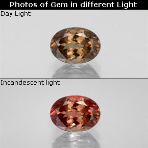 Granate con cambio de color multicolor natural de 1,18 ct, corte óvalo, VVS-VS