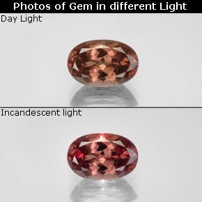 Granate con cambio de color multicolor natural de 3,78 ct, corte óvalo, VS