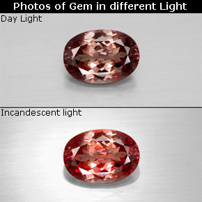 Granate con cambio de color multicolor natural de 2,85 ct, corte óvalo, VS