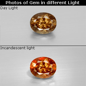 Granate con cambio de color multicolor natural de 1,63 ct, corte óvalo, VS-SI