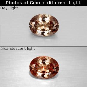 Granate con cambio de color marrón natural de 1,57 ct, corte óvalo, VS