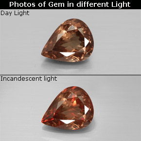 Granate con cambio de color multicolor natural de 2,35 ct, en forma de pera, VS-SI