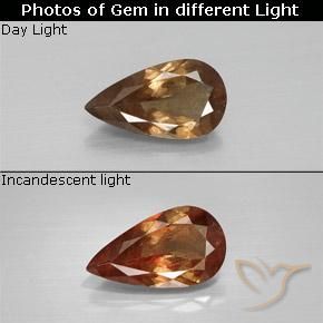 1.77ct Natural Marrón claro Granate que cambia de color, En forma de pera, VS-SI