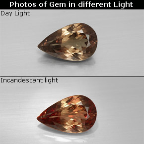Granate con cambio de color multicolor natural de 1,79 ct, en forma de pera, VS-SI