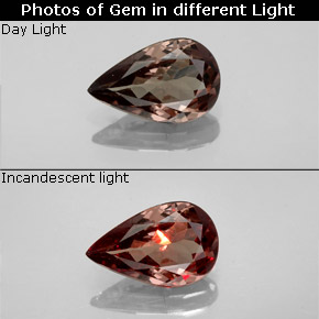 Granate con cambio de color multicolor natural de 1,27 ct, en forma de pera, VS