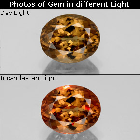 Granate con cambio de color multicolor natural de 2,72 ct, corte óvalo, VVS-VS