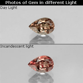 Granate con cambio de color cambio de color natural de 0,60 ct, en forma de pera, VVS-VS