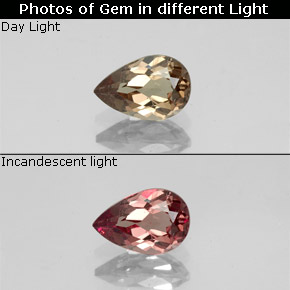 Granate con cambio de color cambio de color natural de 0,73 ct, en forma de pera, VS