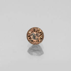 Granate que cambia de color Marrón naranja dorado natural de 0.61 ct, Corte Redondo, VVS-VS