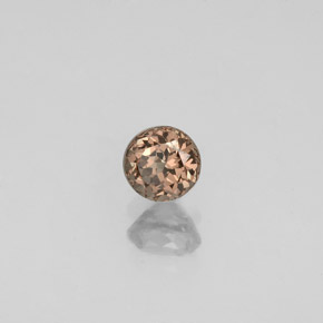 Granate que cambia de color Marrón naranja dorado natural de 0.53 ct, Corte Redondo, VS