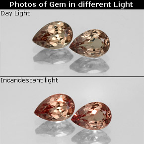 Gemas de granate con cambio de color multicolor natural de  ct, en forma de pera, VVS