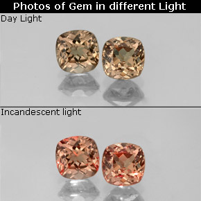 Gemas de granate con cambio de color multicolor natural de  ct, corte cojín, VS