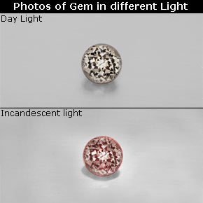 Granate con cambio de color multicolor natural de 0,38 ct, corte redondo, VS