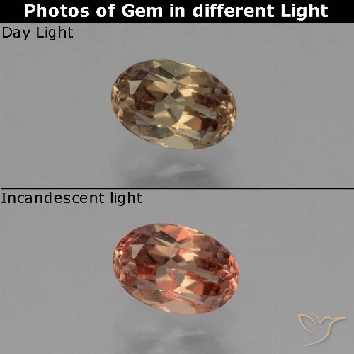 0.57ct Natural Marrón claro Granate que cambia de color, Ovalada, VVS-VS