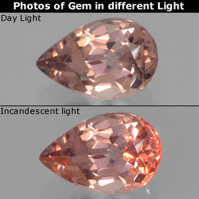 Granate que cambia de color Marrón claro medio natural de 0.46 ct, En forma de pera, VS