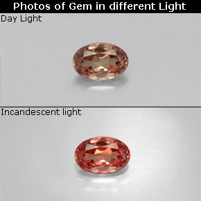 Granate con cambio de color multicolor natural de 0,55 ct, corte óvalo, VS